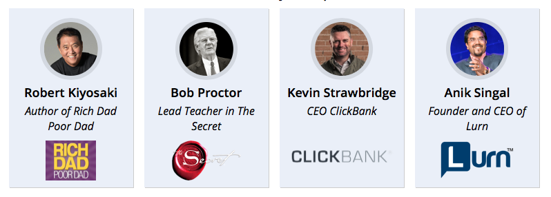 Keynote speakers, CEO's and succesfull entrepreneurs assisting Anik Singal during Lurn summit